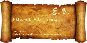 Ekhardt Vázsony névjegykártya